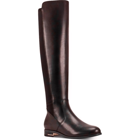 Nine West Levi Women’s Dark Brown Leather Over the Knee High Tall Riding Boots 9 - Picture 2 of 9